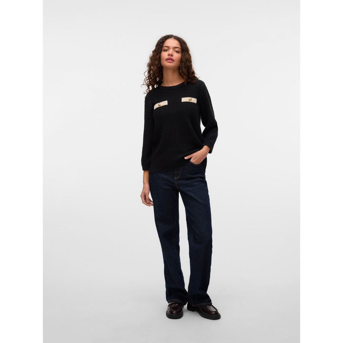 Pull En Maille noire - black, VERO MODA