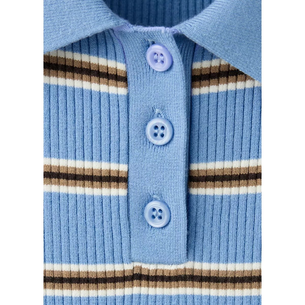 Gilet côtelé à rayures bleu, MANGO