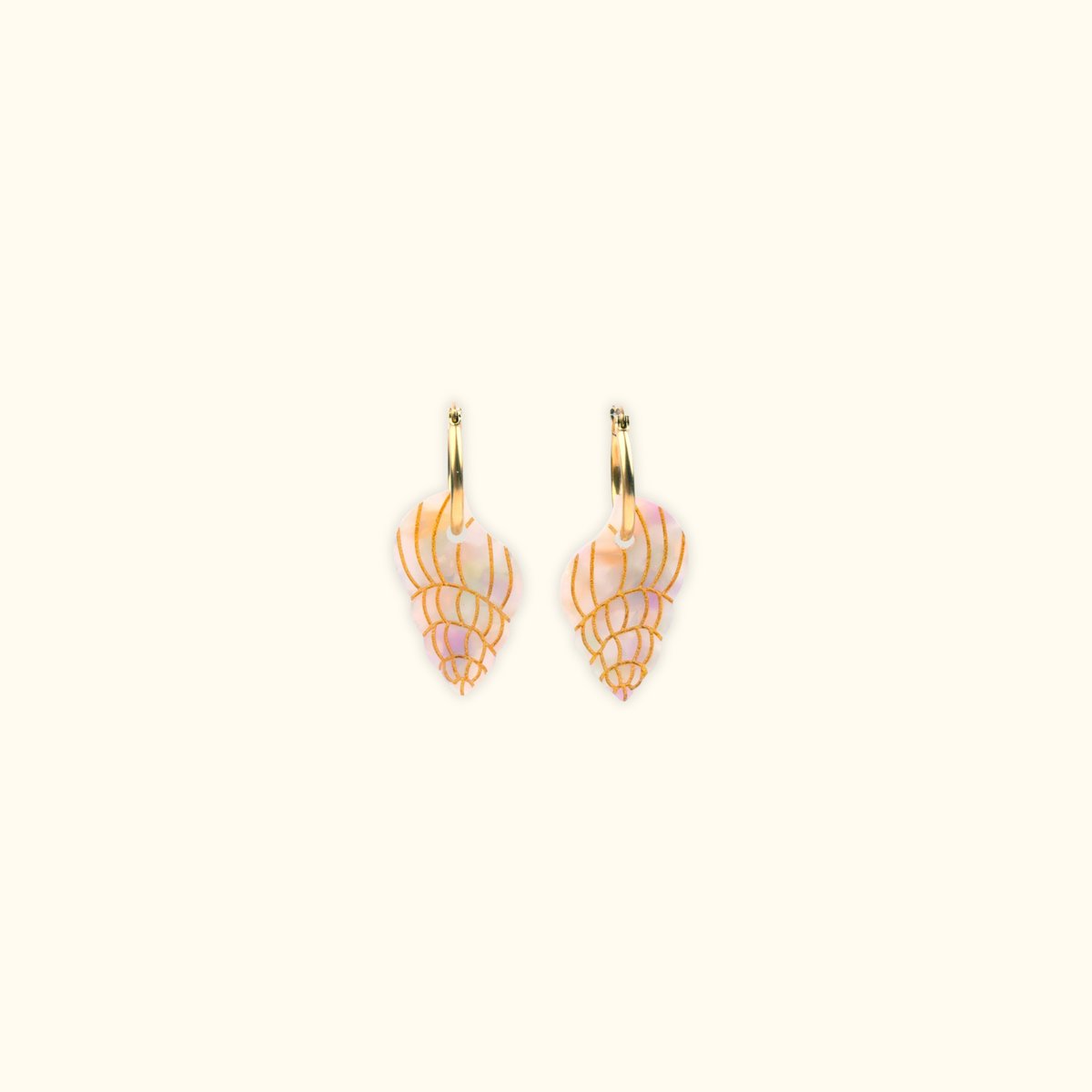Boucles d'oreilles COQUILLAGE blanc nacré, COUCOU SUZETTE