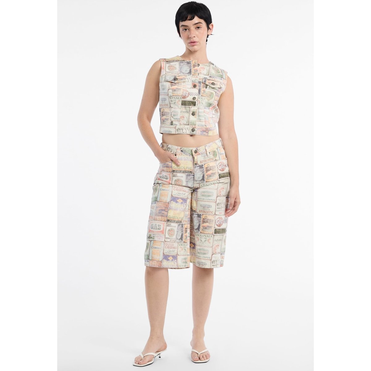 Bermuda En Jean fantaisie multicolore, GUESS JEANS