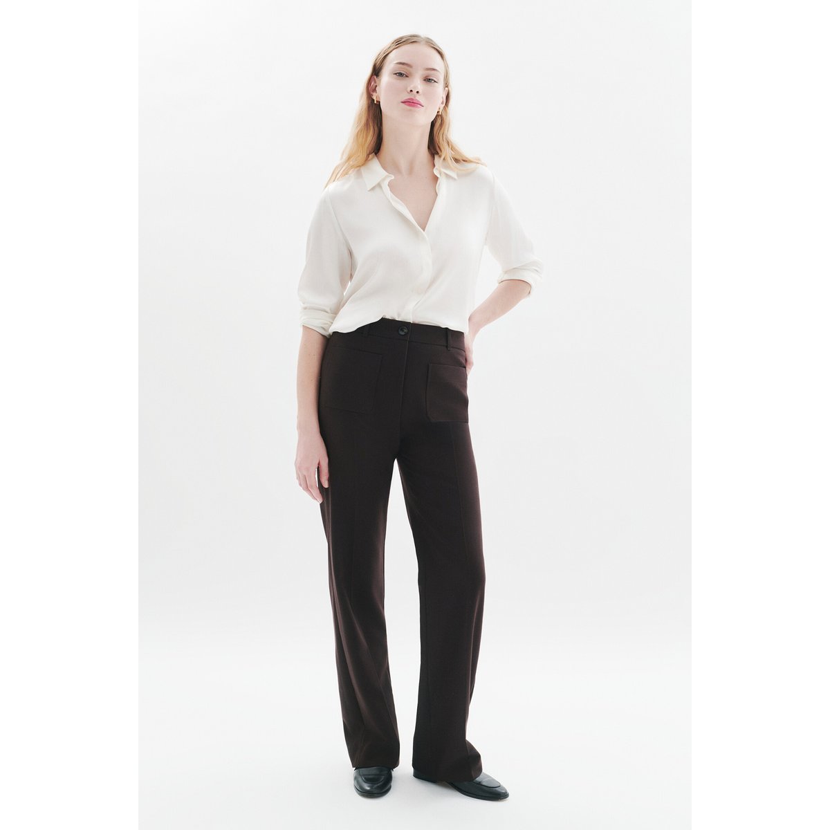 Pantalon PELLEYVILLE marron chocolat, CAROLL