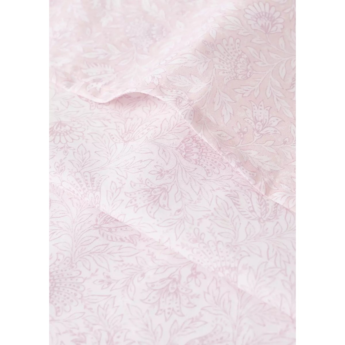 Housse de couette berceau percale de coton fleurs rose pastel, MANGO HOME