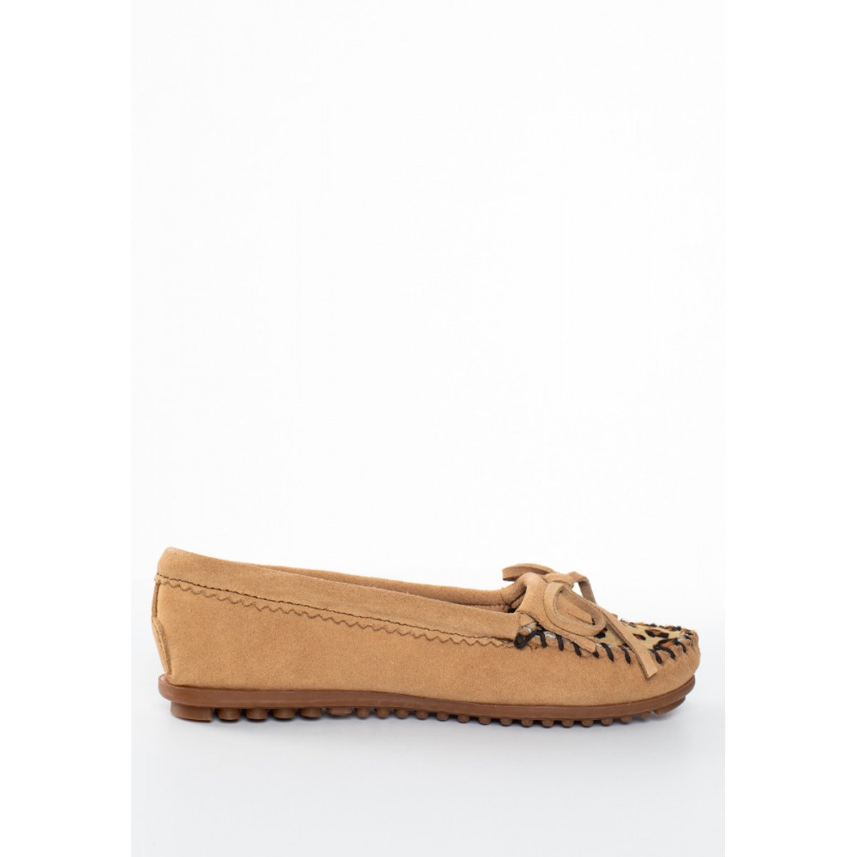 Mocassins LEOPARD KILTY taupe, MINNETONKA