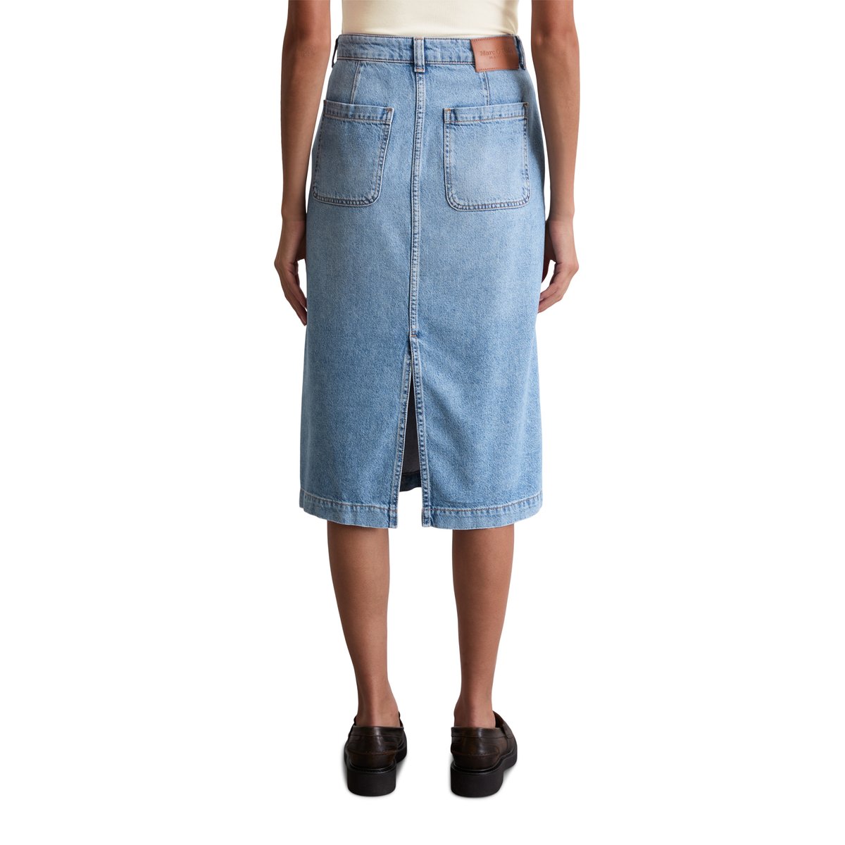 Jupe en jean regular en TENCEL™ Lyocell nleu clair, MARC O'POLO