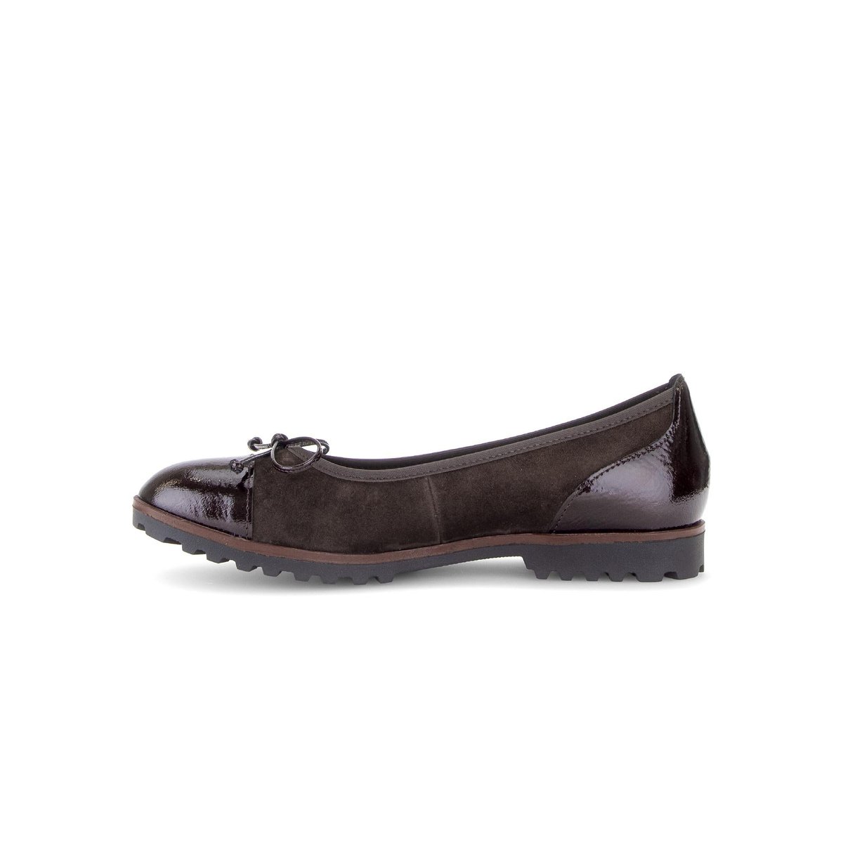 Ballerines en cuir à talon décroché marron, GABOR