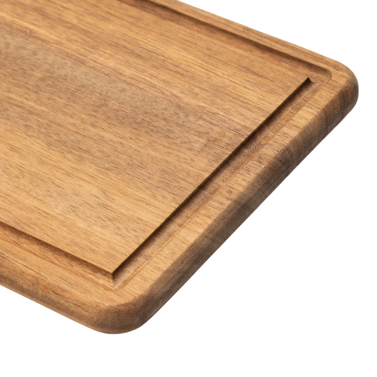 Planche à découper rectangulaire 37.5 x 17 x 1.5 cm avec poignées et rigole - bois, SABATIER TROMPETTE