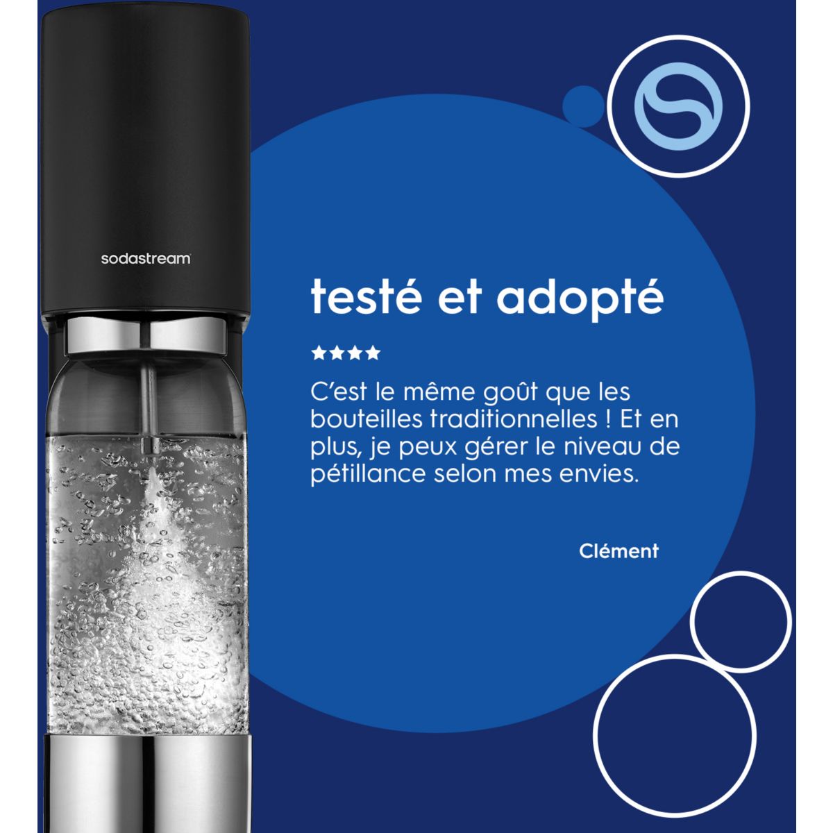 Machine à soda ENSO noire couleur unique, SODASTREAM