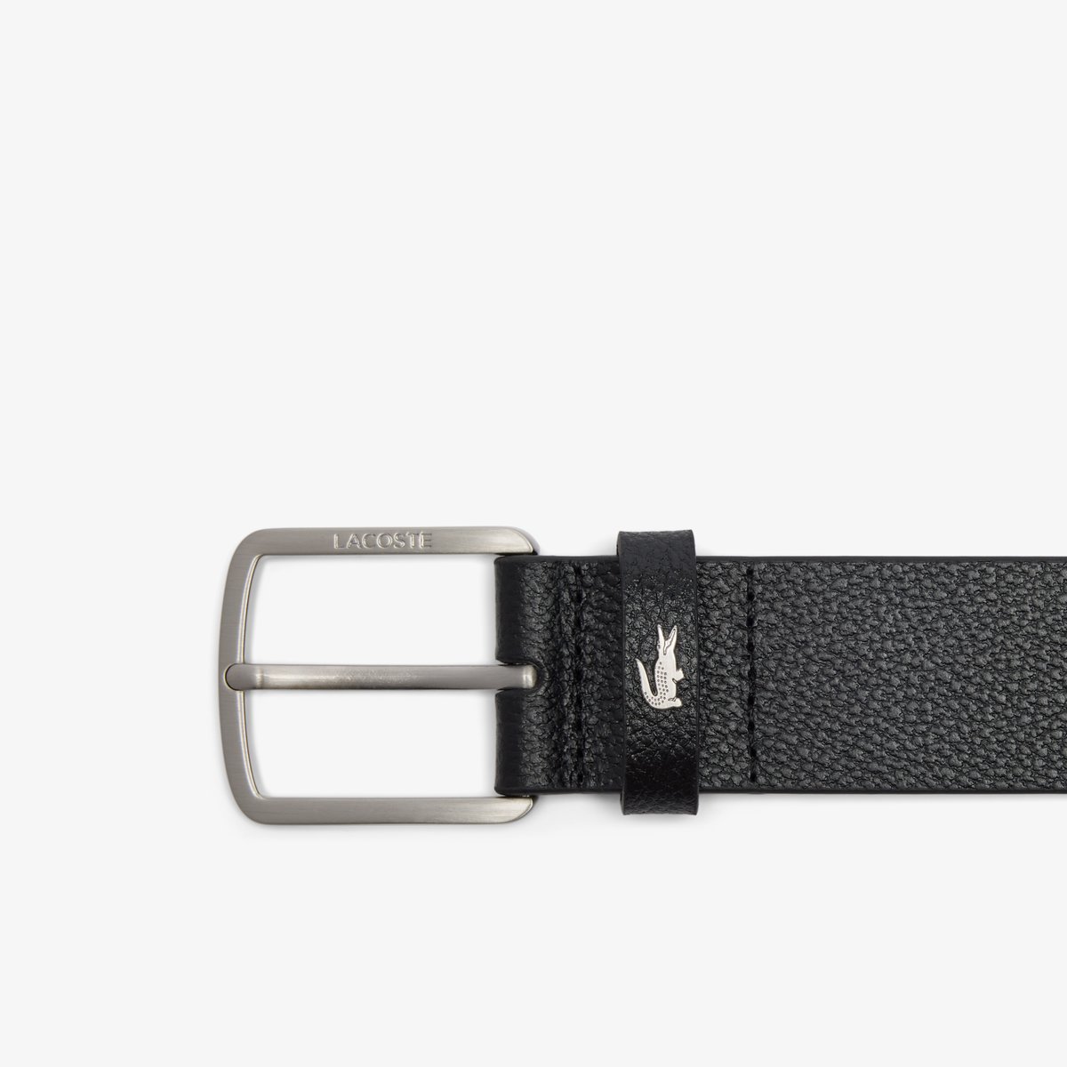 Ceinture en cuir grainé noir-000, LACOSTE