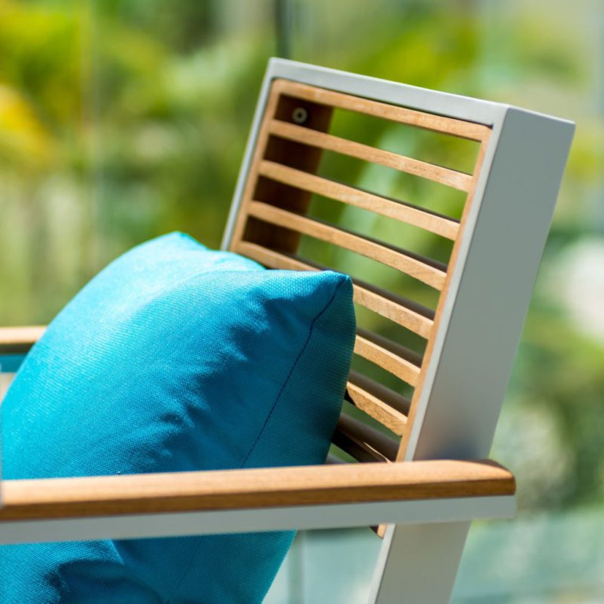 Fauteuil repas de jardin en aluminium, YORK blanc, AU JARDIN DE CHLOÉ