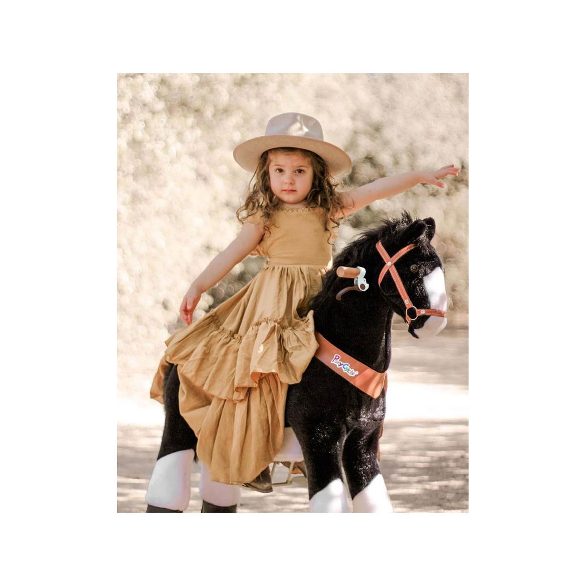 Ponycycle Cheval noir avec sabot blanc, frein et son à monter Age 4-8 ans couleur unique, PONYCYCLE