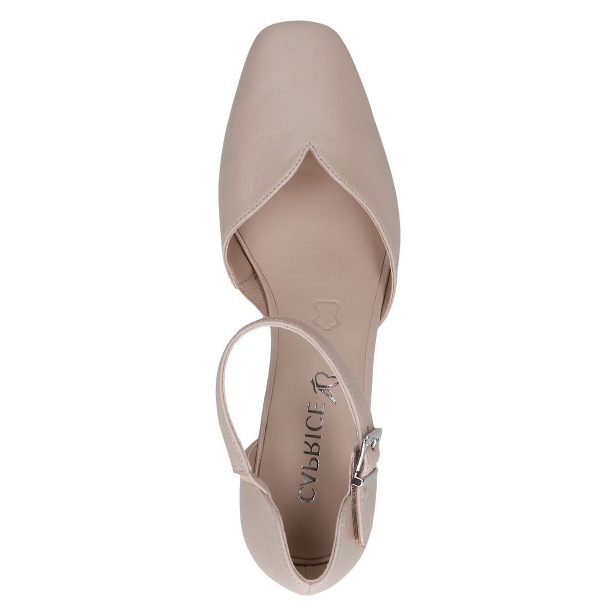 Escarpin en cuir beige beige combiné, CAPRICE