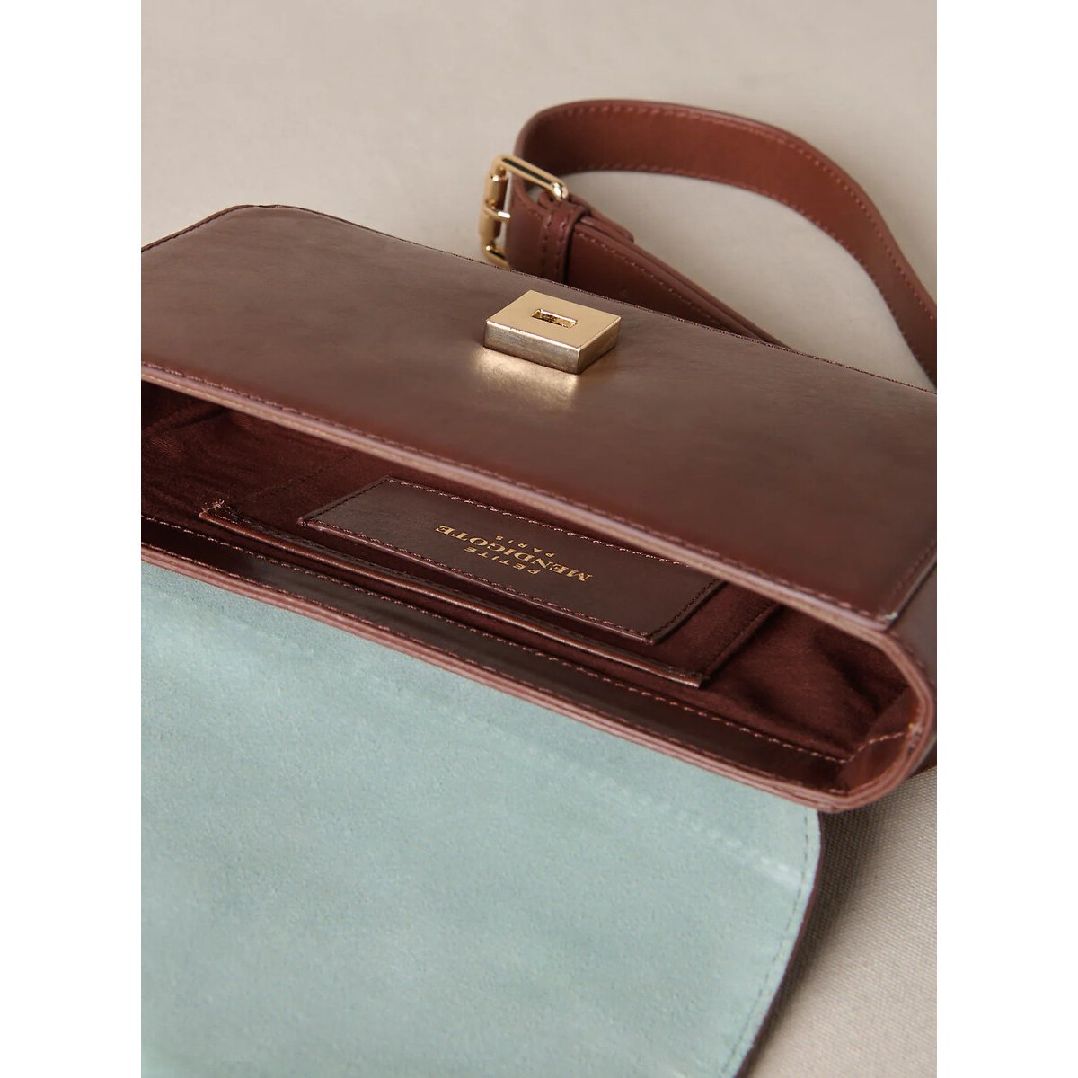 Steph Leather Bag with Shoulder Strap brown, PETITE MENDIGOTE