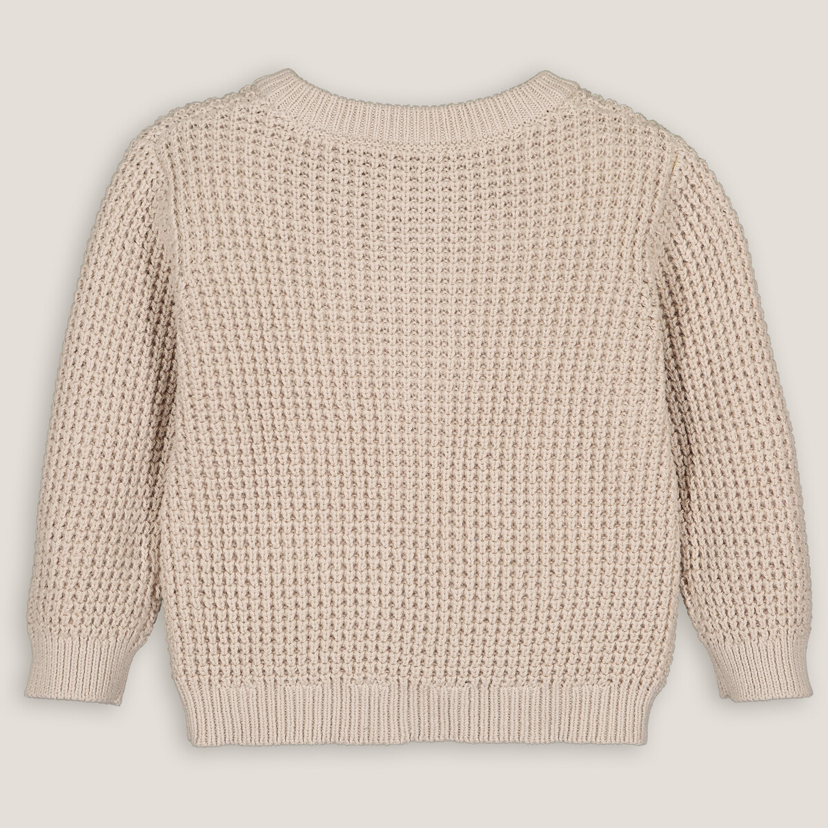 Trui met tuniekhals in fijn fantasie tricot beige   , LA REDOUTE COLLECTIONS
