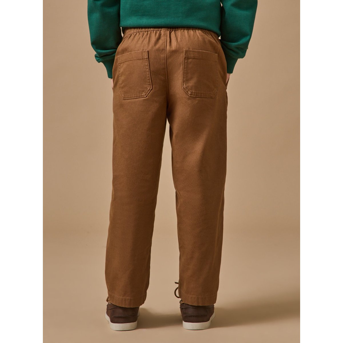 Pantalon relax en twill tabac, CYRILLUS