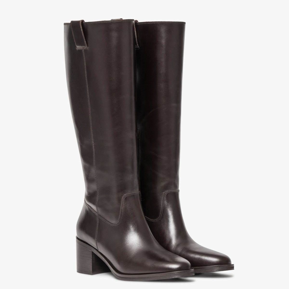 Botte À Talon en cuir HORTENSIA marron chocolat, BOCAGE