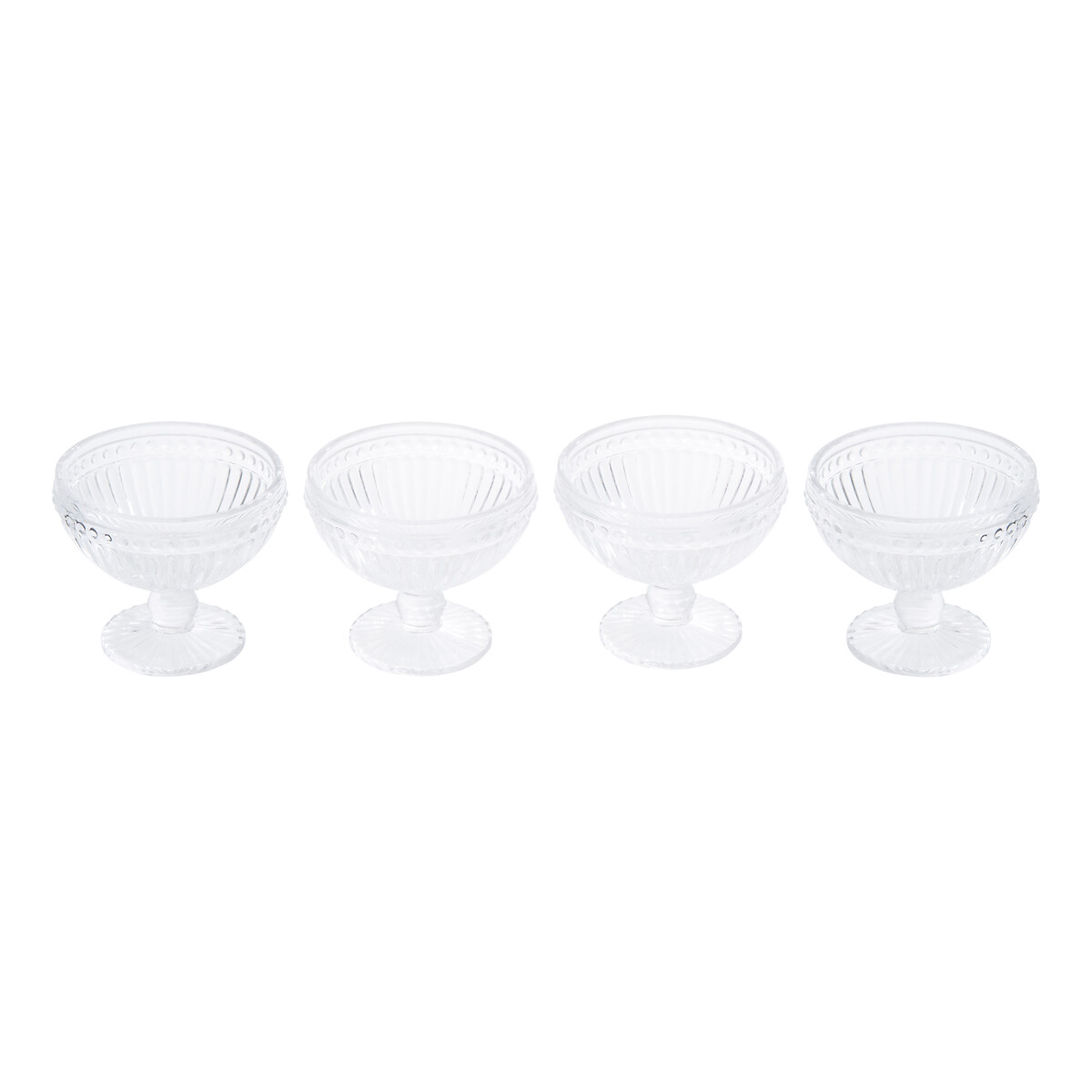 Set of 4 Glass Ice Cream Bowls transparent, SO'HOME