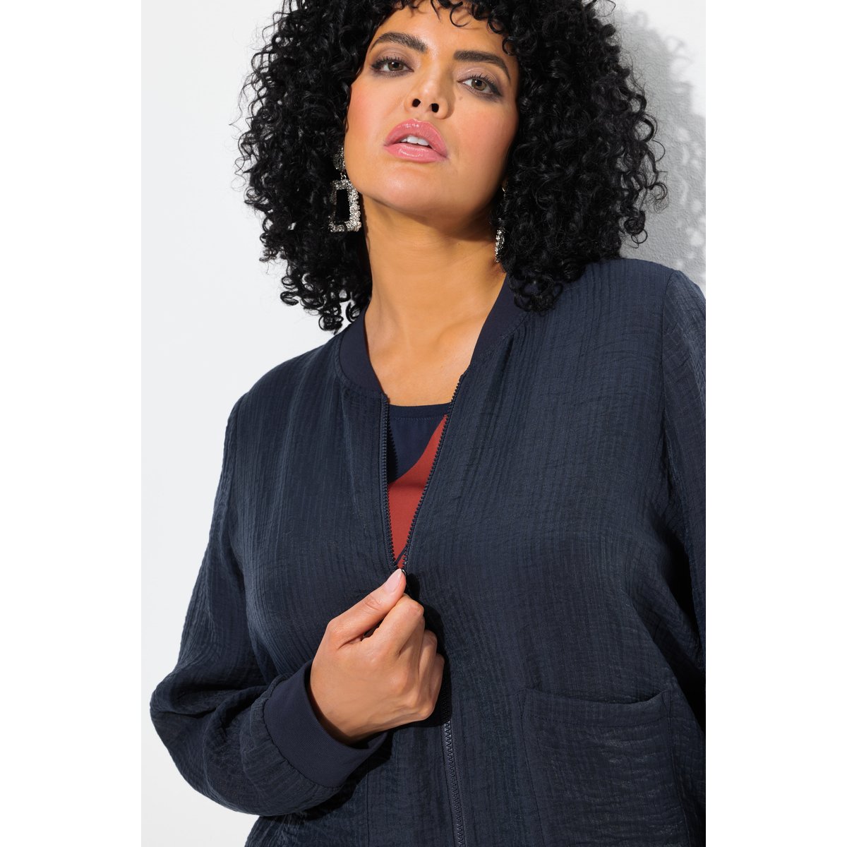 Blouson en Lyocell mélangé. Encolure style marine, ULLA POPKEN