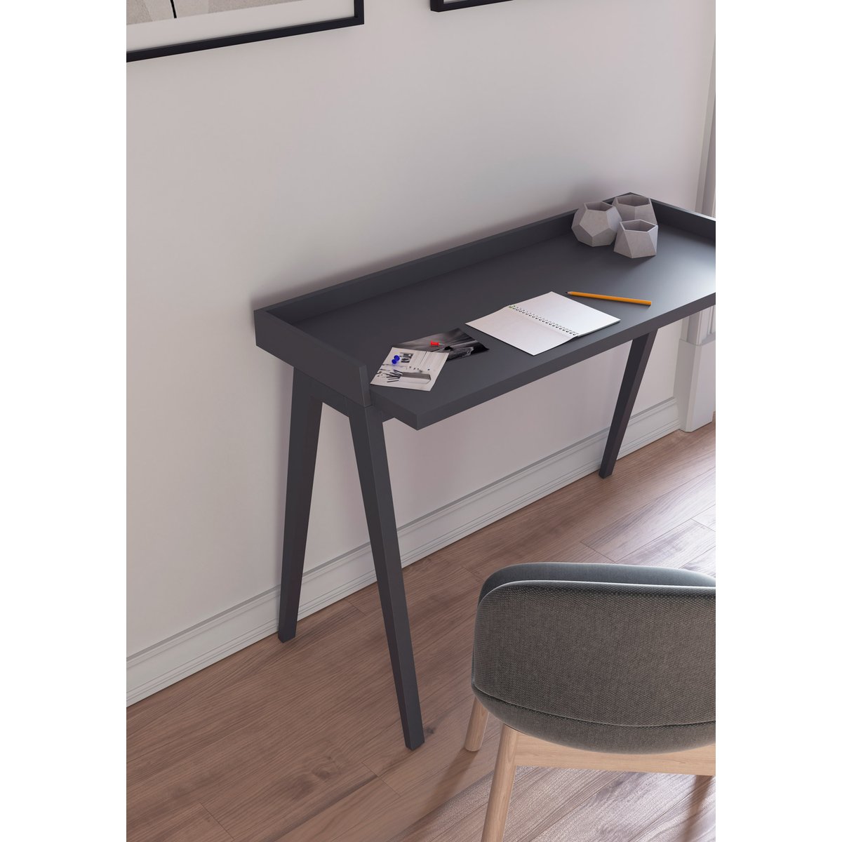 Bureau en placard et hêtre, PARIS graphite, HERDASA
