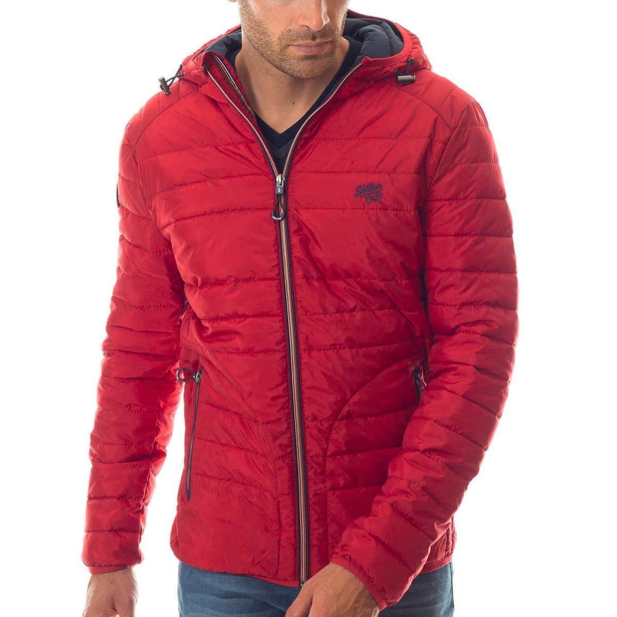 Doudoune à capuche 67 Gris Chiné sur Shilton : le vêtement Rugby Sportswear ! rouge, SHILTON