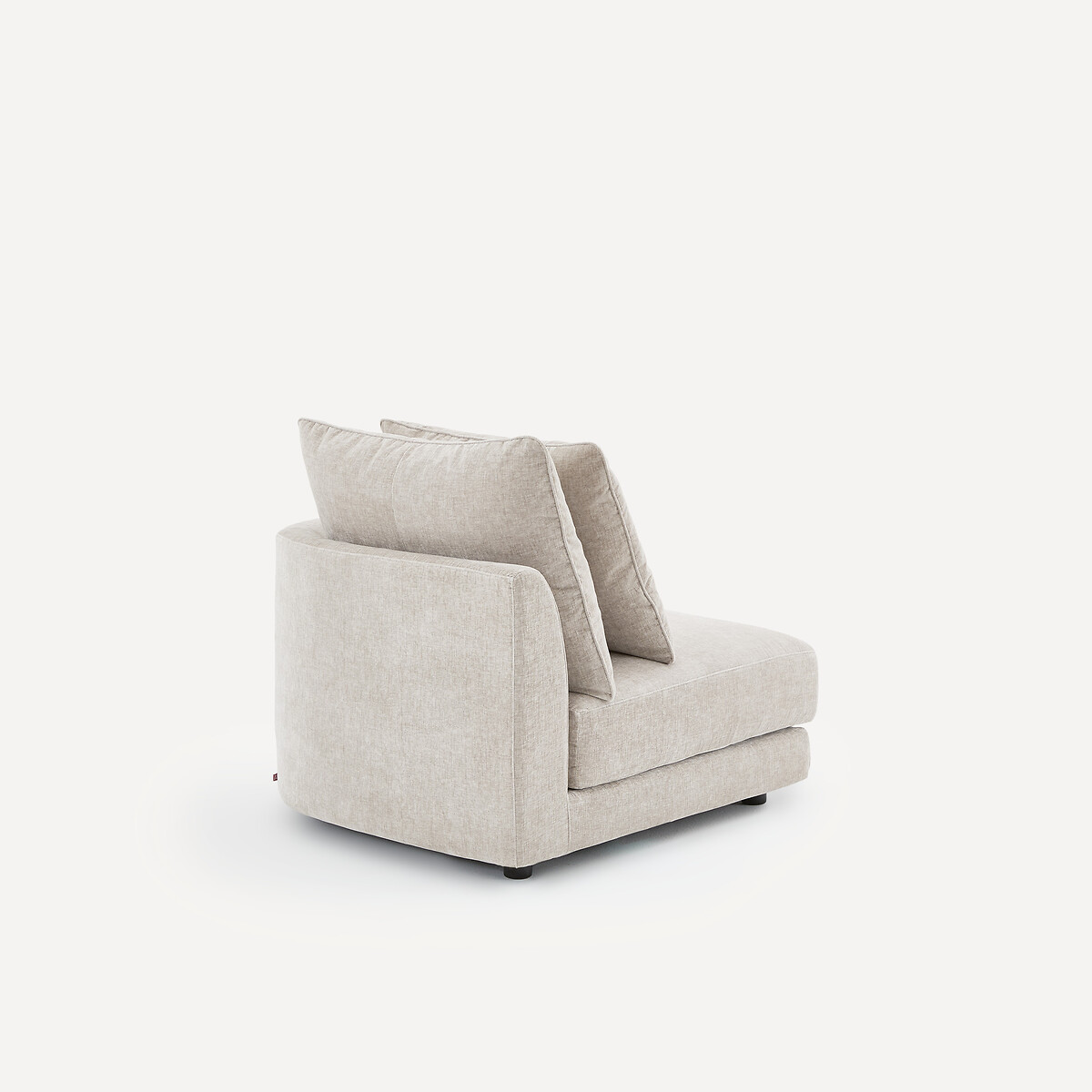Demi-canapé droit, arrondi, modulable en velours chenille, TIBERIO gris clair, AM.PM