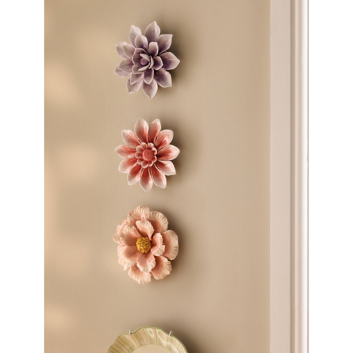 Plaque murale fleur en céramique, lot de 3 multi-couleurs, NEXT