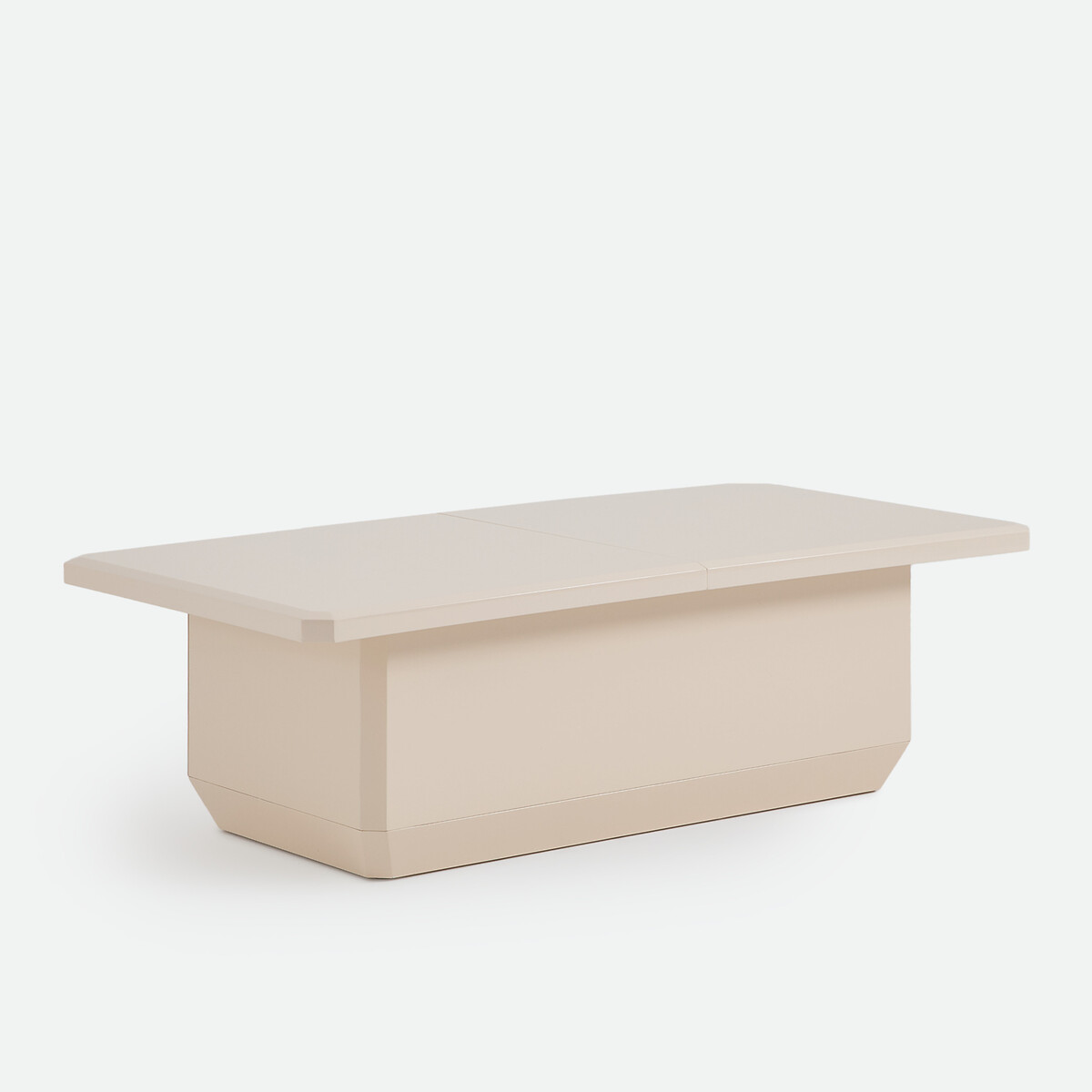 Mesa de centro tipo bar con espacio de almacenamiento, lacada con acabado brillante, ANGILA beige , LA REDOUTE INTERIEURS