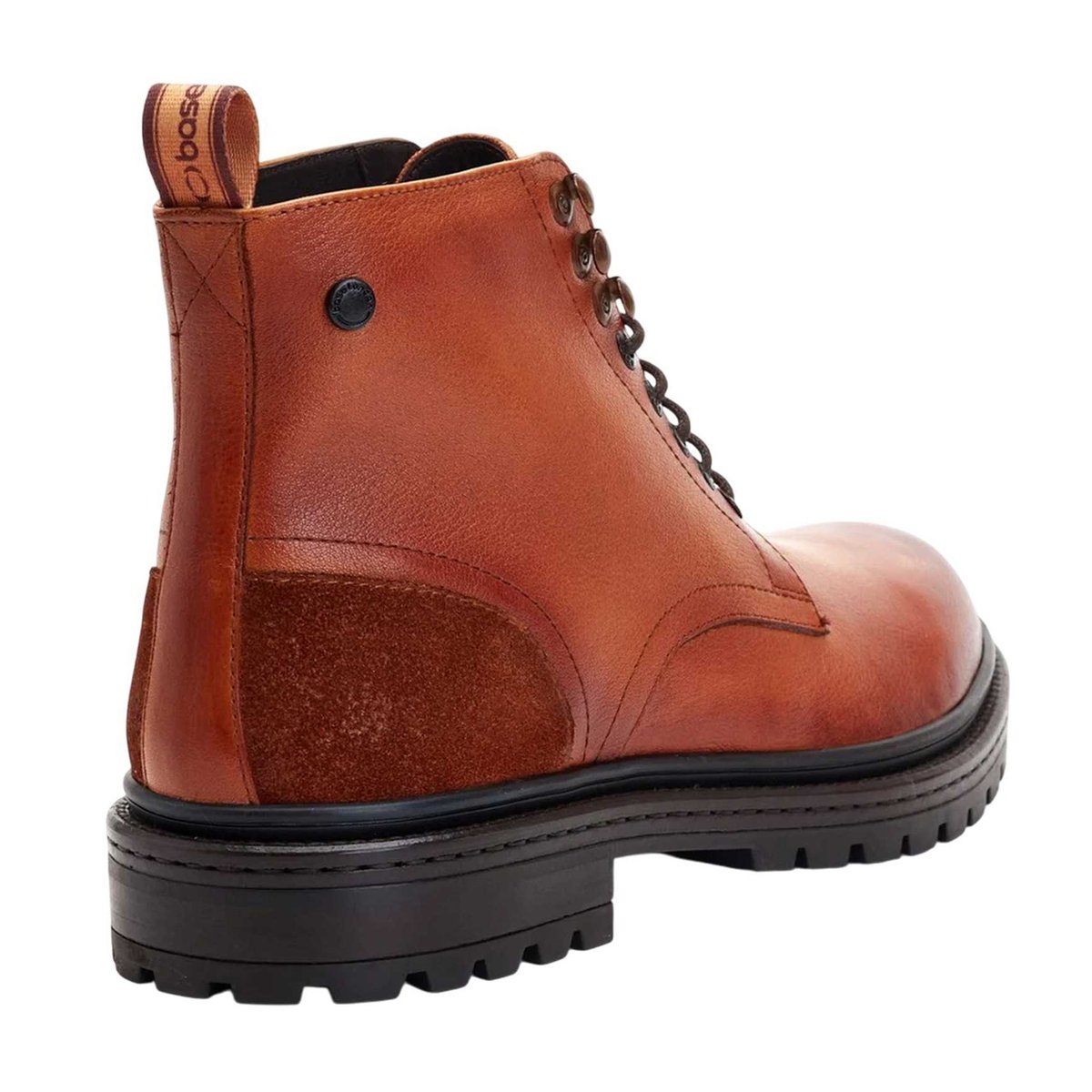 Bottines à lacets en cuir DETTORI fauve, BASE LONDON