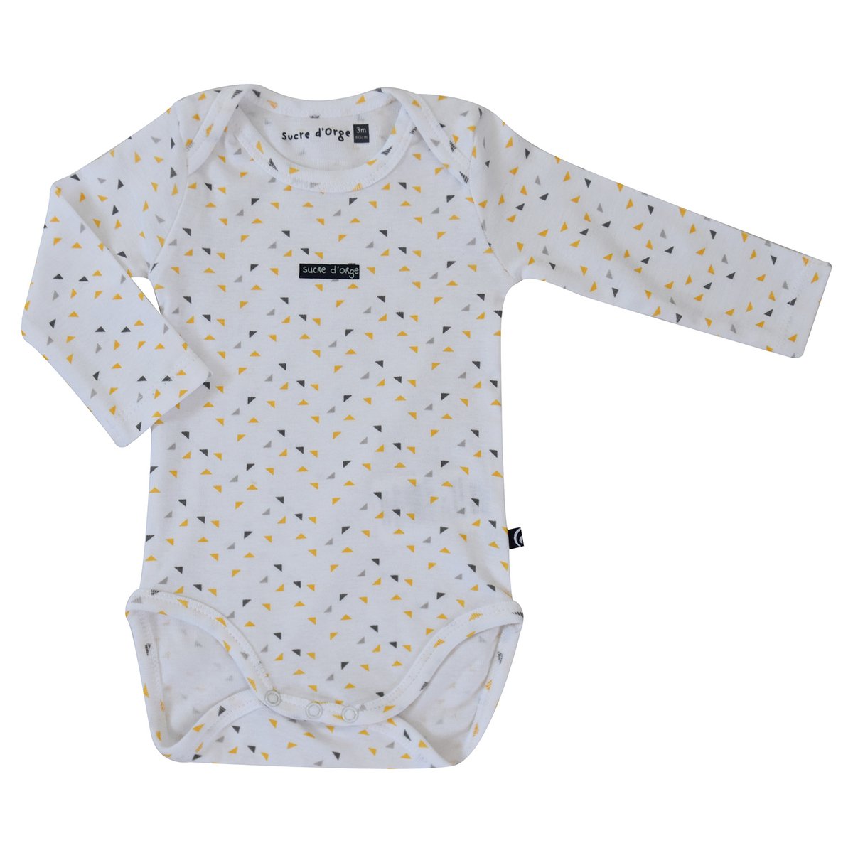 Lot de 3 bodies endrix manches longues bebe jaune, SUCRE D'ORGE