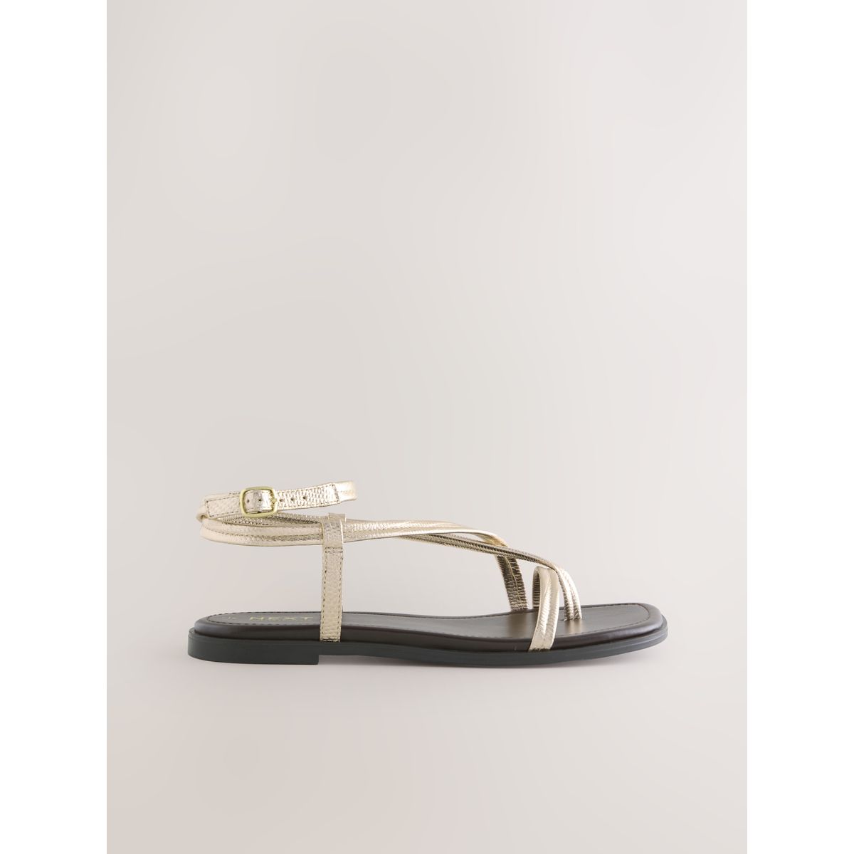 Sandales à brides croisées forever comfort® cuir métallisé, NEXT