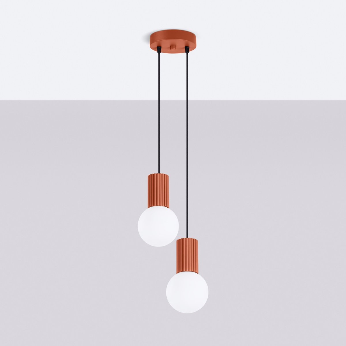 Suspension Aluminium Ocre Rouge G9 2 Halo ocre rouge, EDEN