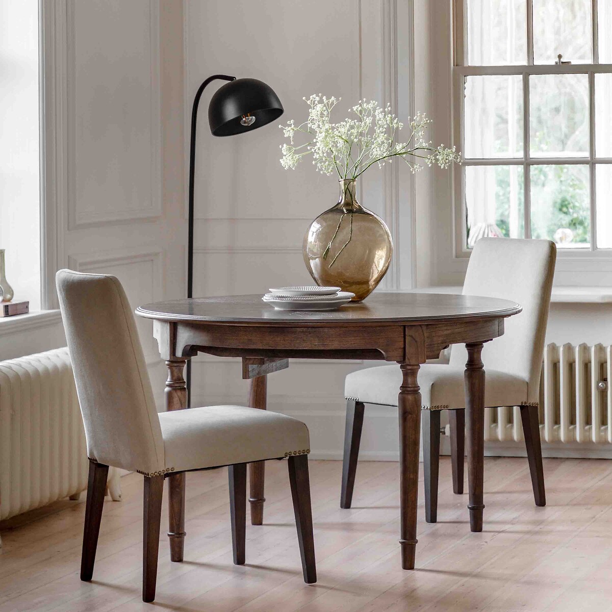 Set of 2 Maverick Linen Dining Chairs linen, ÉDITÉ