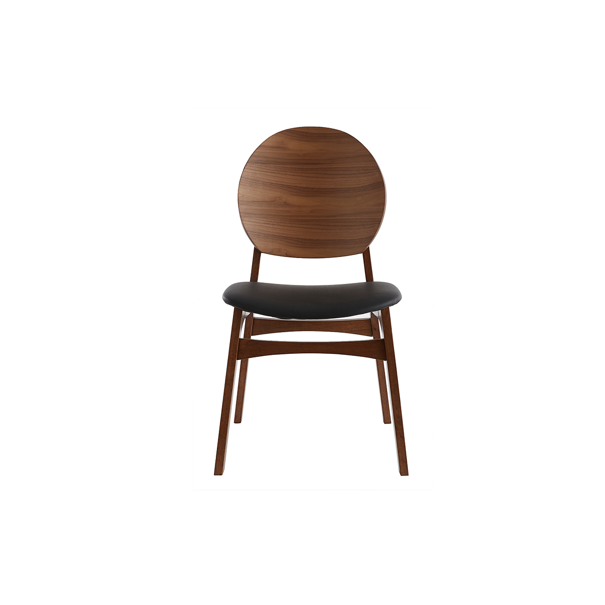 Chaises en bois foncé (lot de 2) ELTON noyer / noir, MILIBOO
