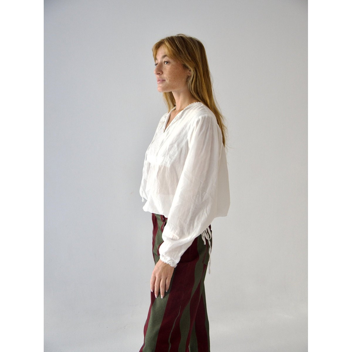 Blouse bohème col V VIOLETA blanc, MINDTRAVELER