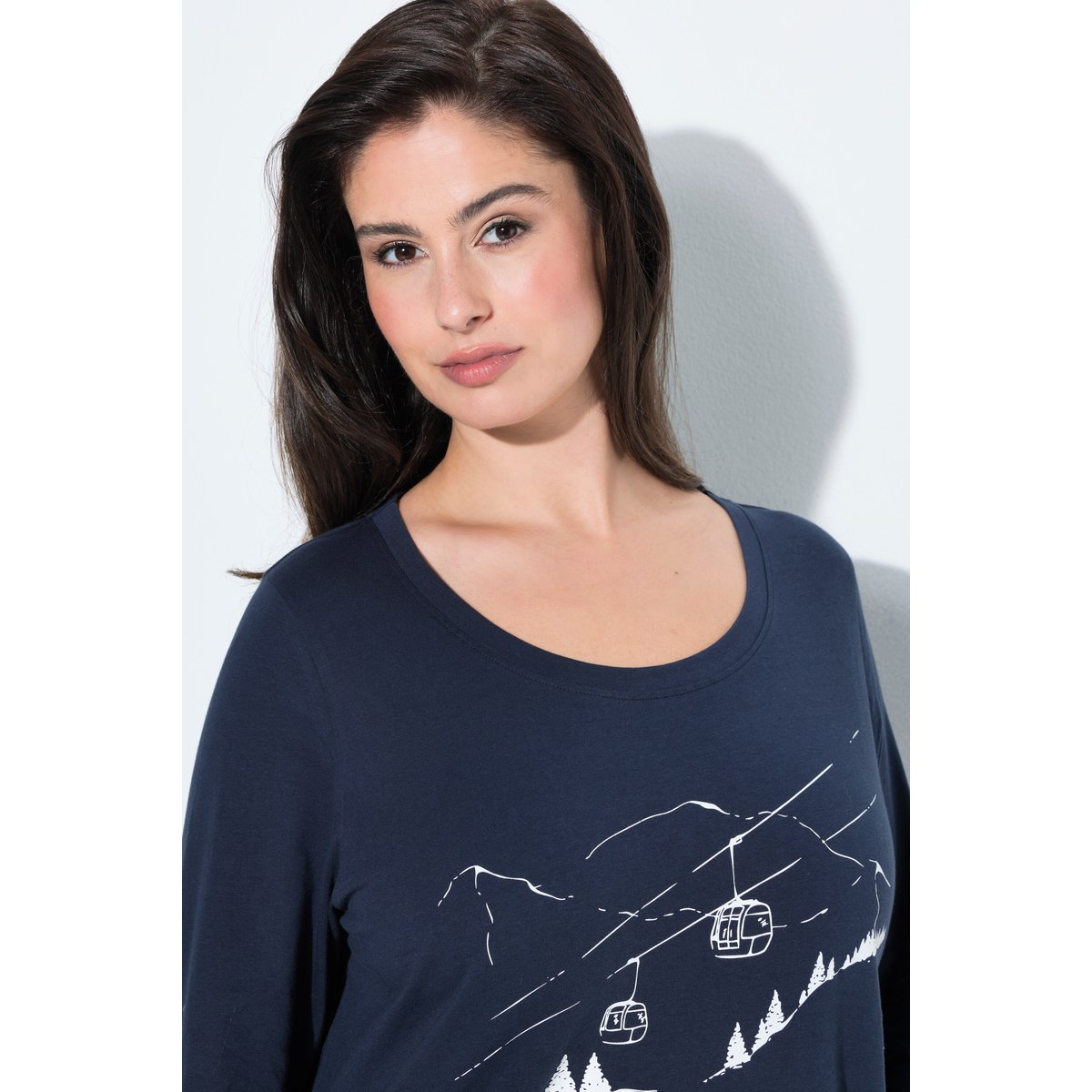 T-shirt motif montagne, coupe Classic Fit marine, ULLA POPKEN