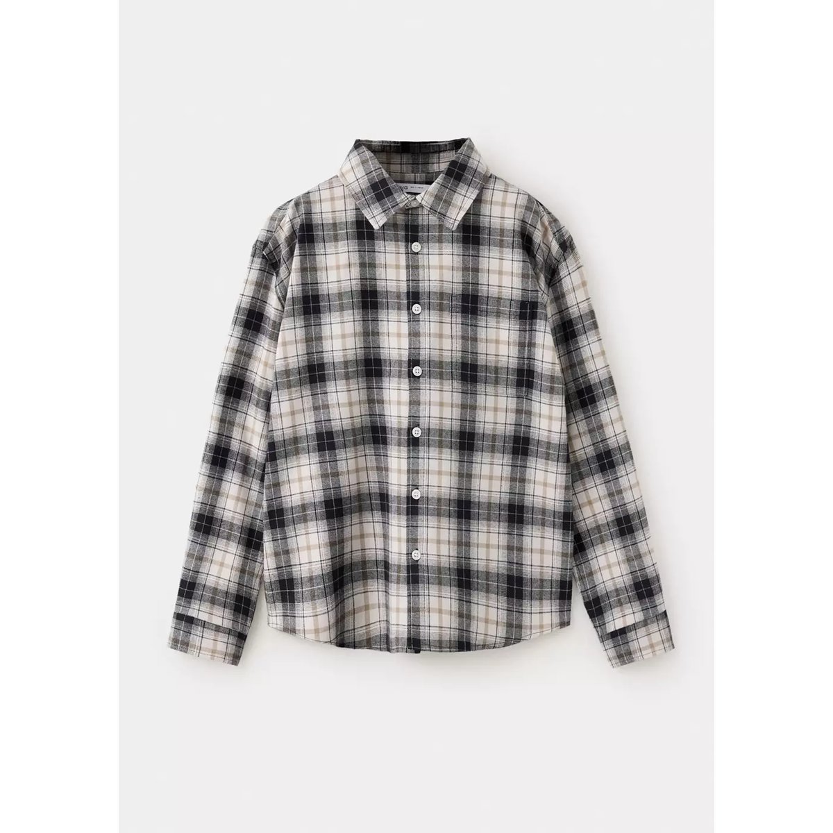 Chemise flanelle à carreaux gris anthracite, MANGO KIDS