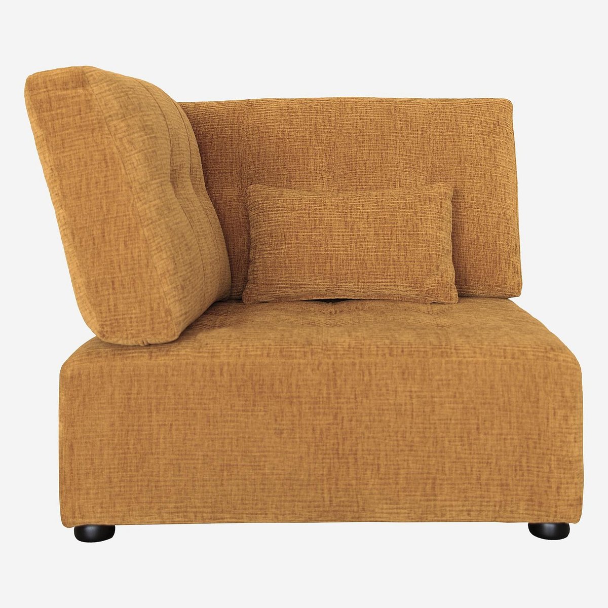Fauteuil droit polyester REIKO jaune, HABITAT