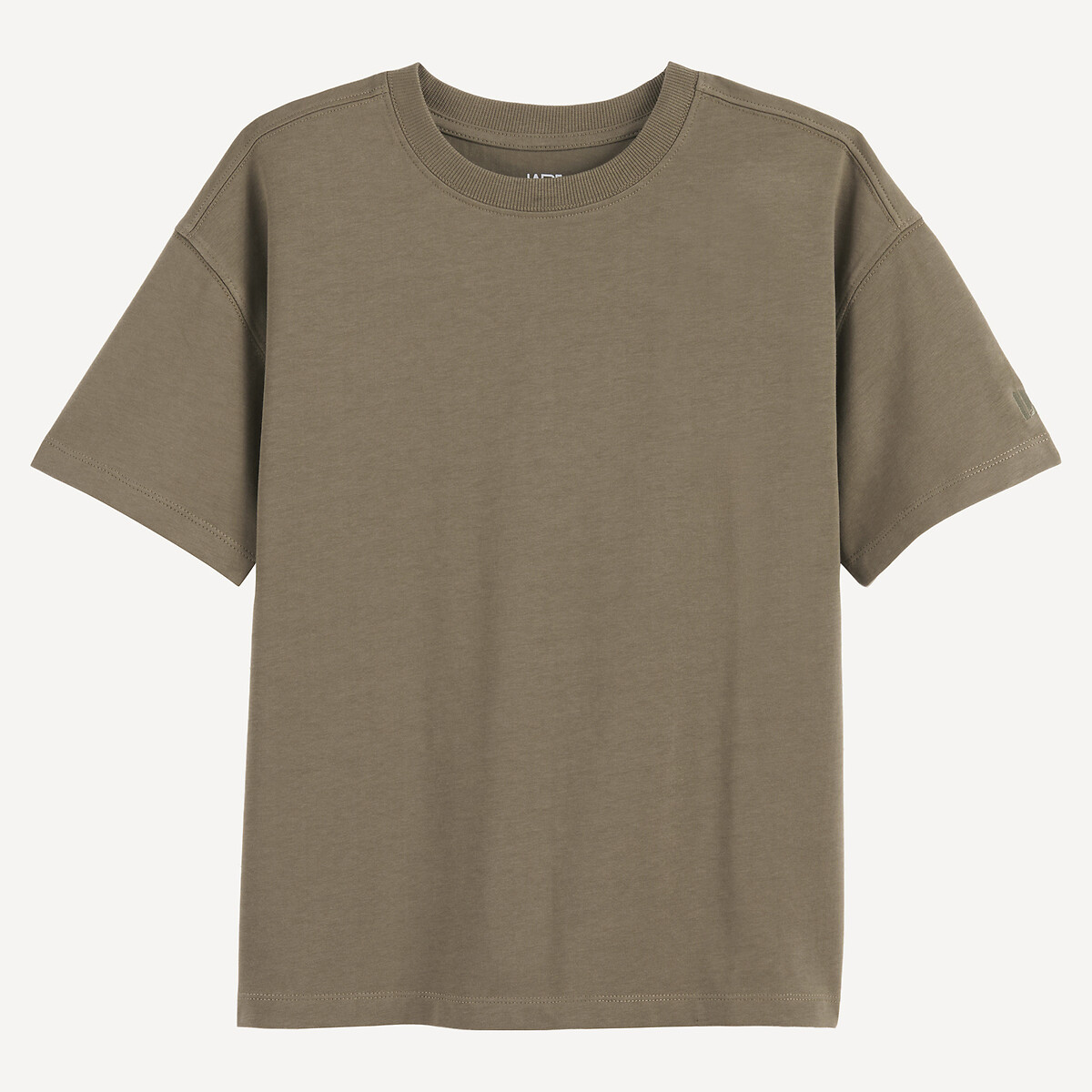 Camiseta oversize de punto grueso con detalle bordado caqui, LA REDOUTE COLLECTIONS