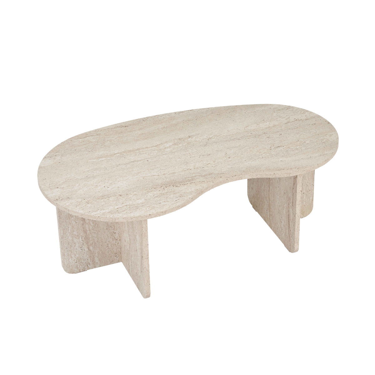 Table basse avec plateau organique - MOSS travertin, CALICOSY