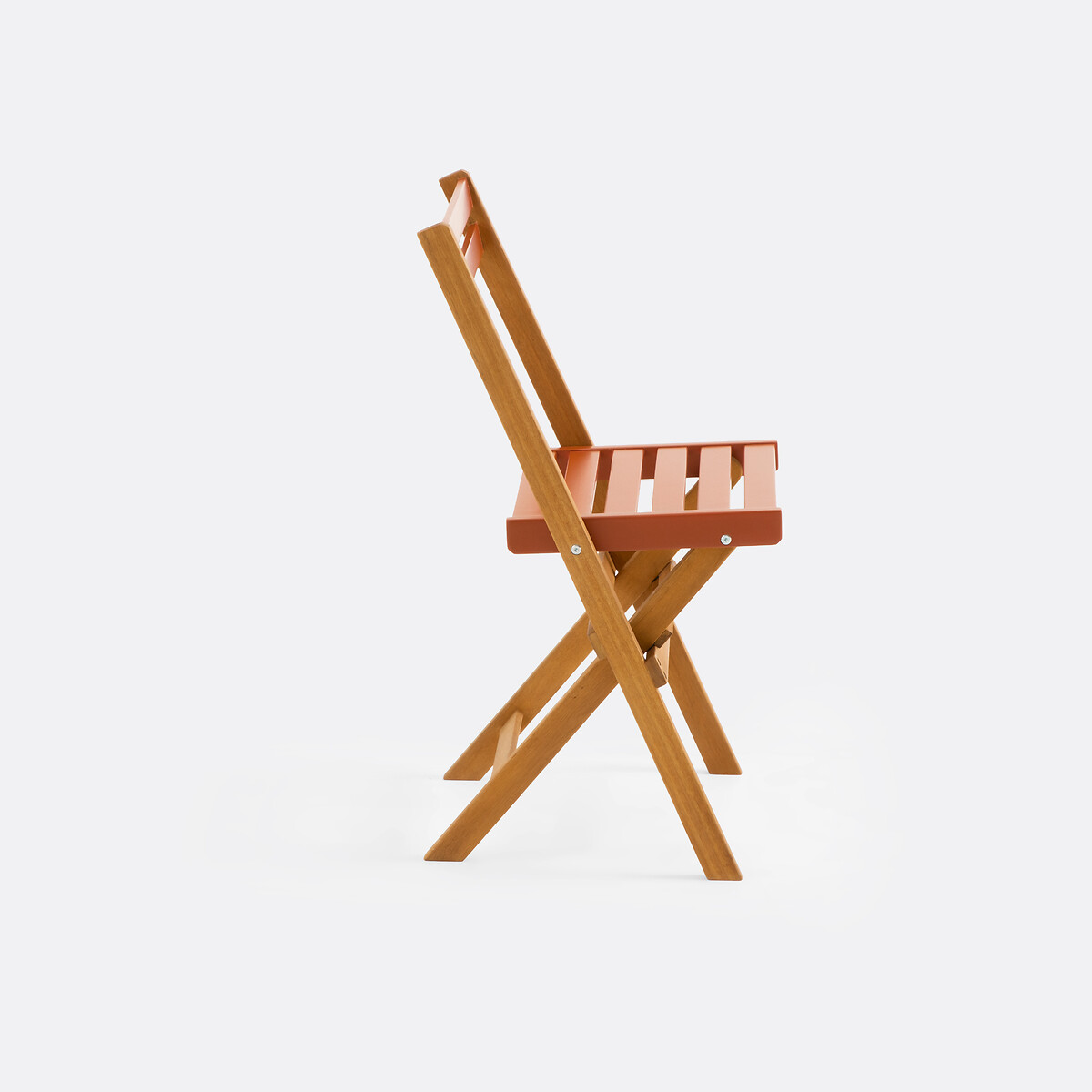 Inklapbare tuinset, acacia, 2-zits, vierkante tafel en 2 stoelen, DUDENA terracotta, LA REDOUTE INTERIEURS