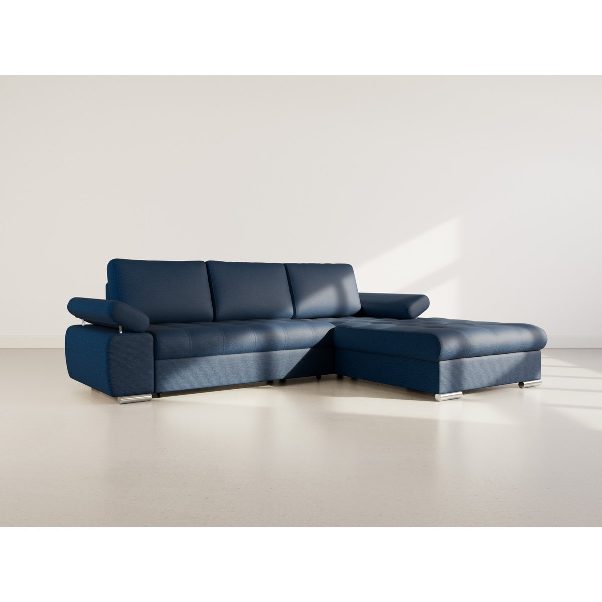 Canapé d'Angle Convertible 4 places - BIANCA bleu marine, BEST MOBILIER