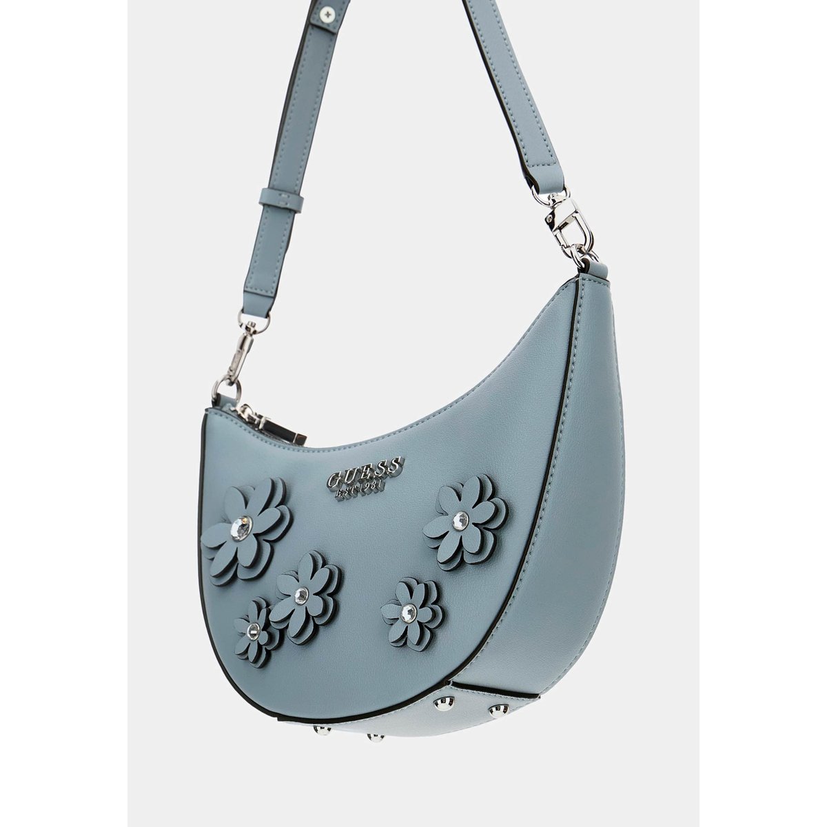Mini Sac D'épaule Zaria Fleurs bleu, GUESS