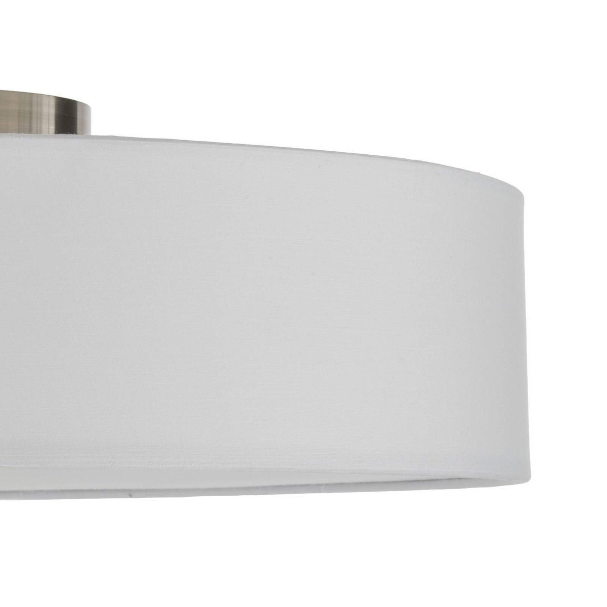 Plafonnier en textile scandinave, Sebatin blanc, nickel mat, LINDBY