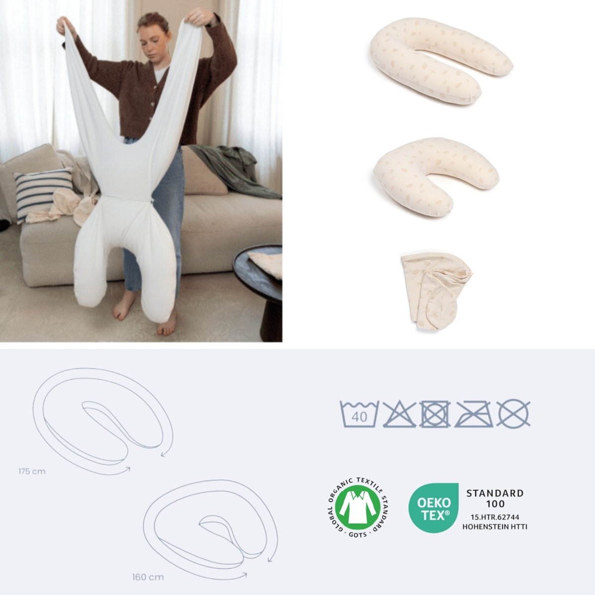 Coussin de grossesse 2 en 1 évolutif rose, BABYMOOV