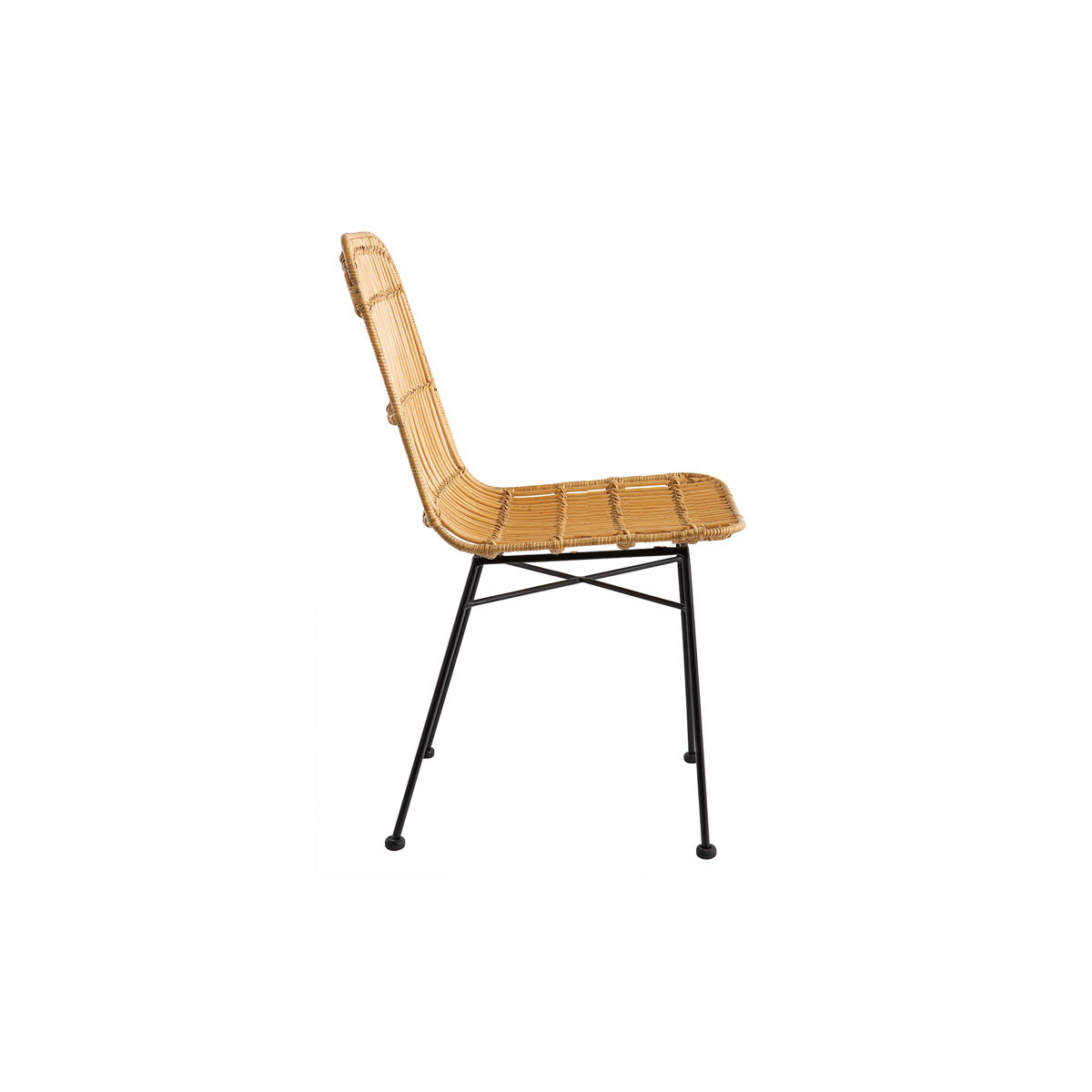 Chaises design en rotin pieds métal (lot de 2) MALACCA marron, MILIBOO