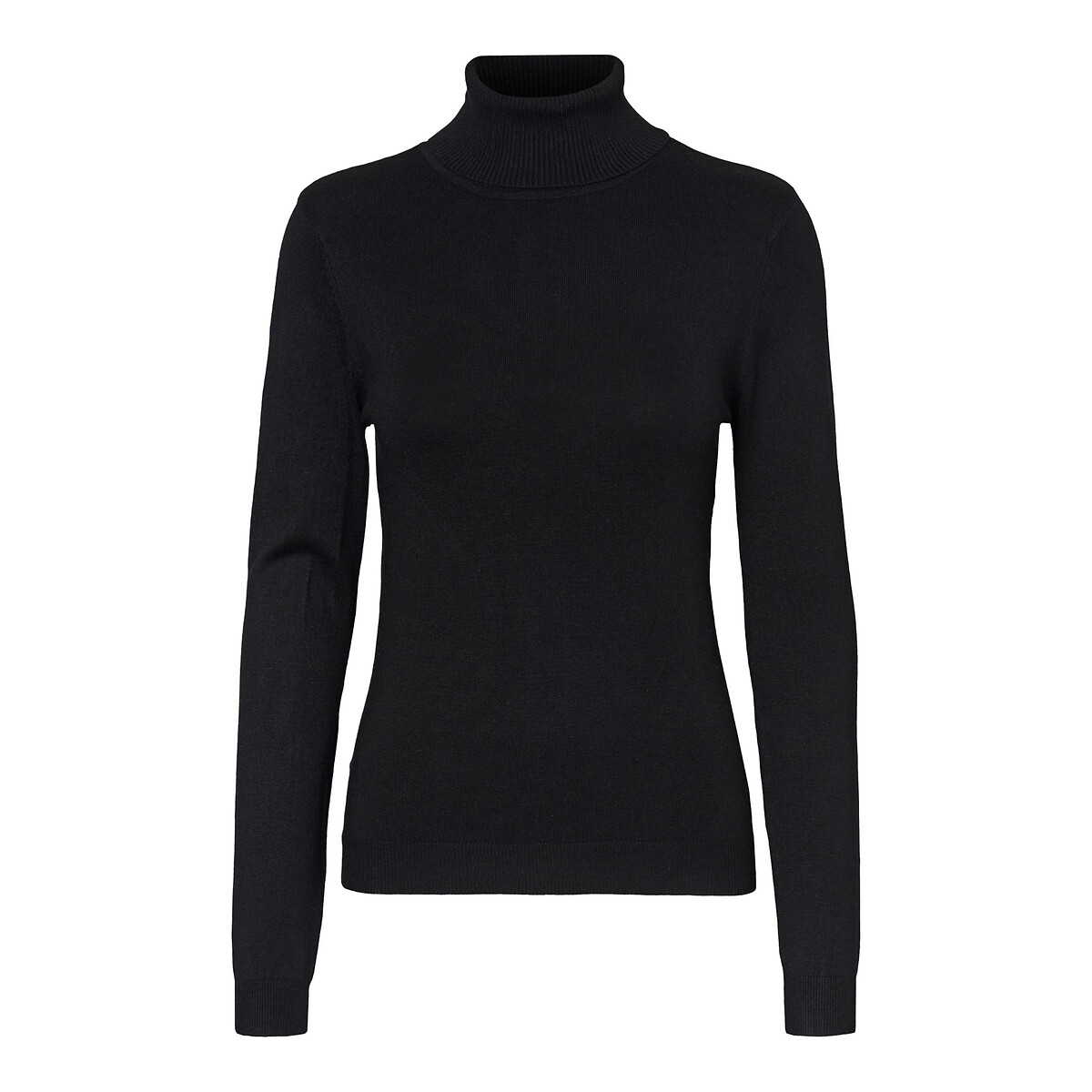 Pull col boule en fine maille noir, VERO MODA