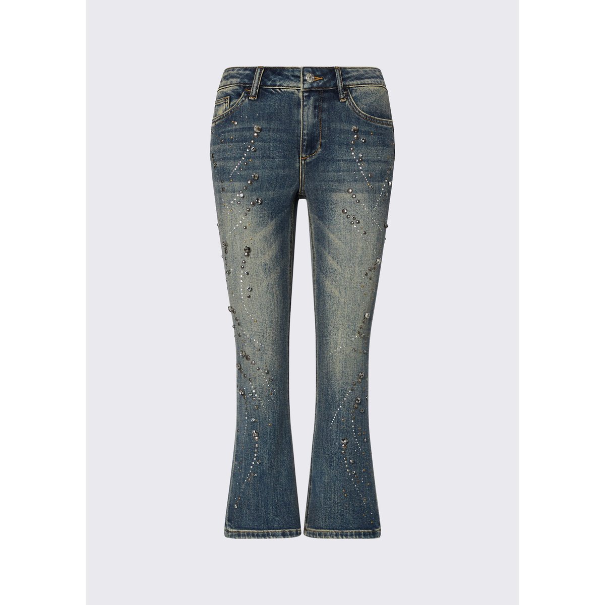 Jean bootcut avec strass denim bleu, LIU JO