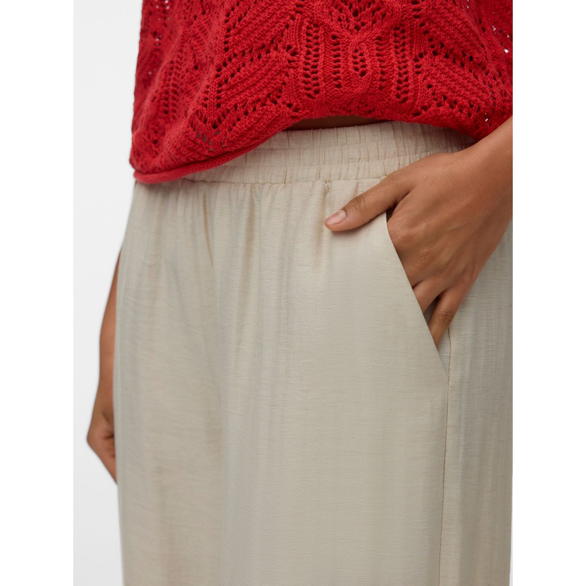 Pantalon À Jambe Large oatmeal, VERO MODA