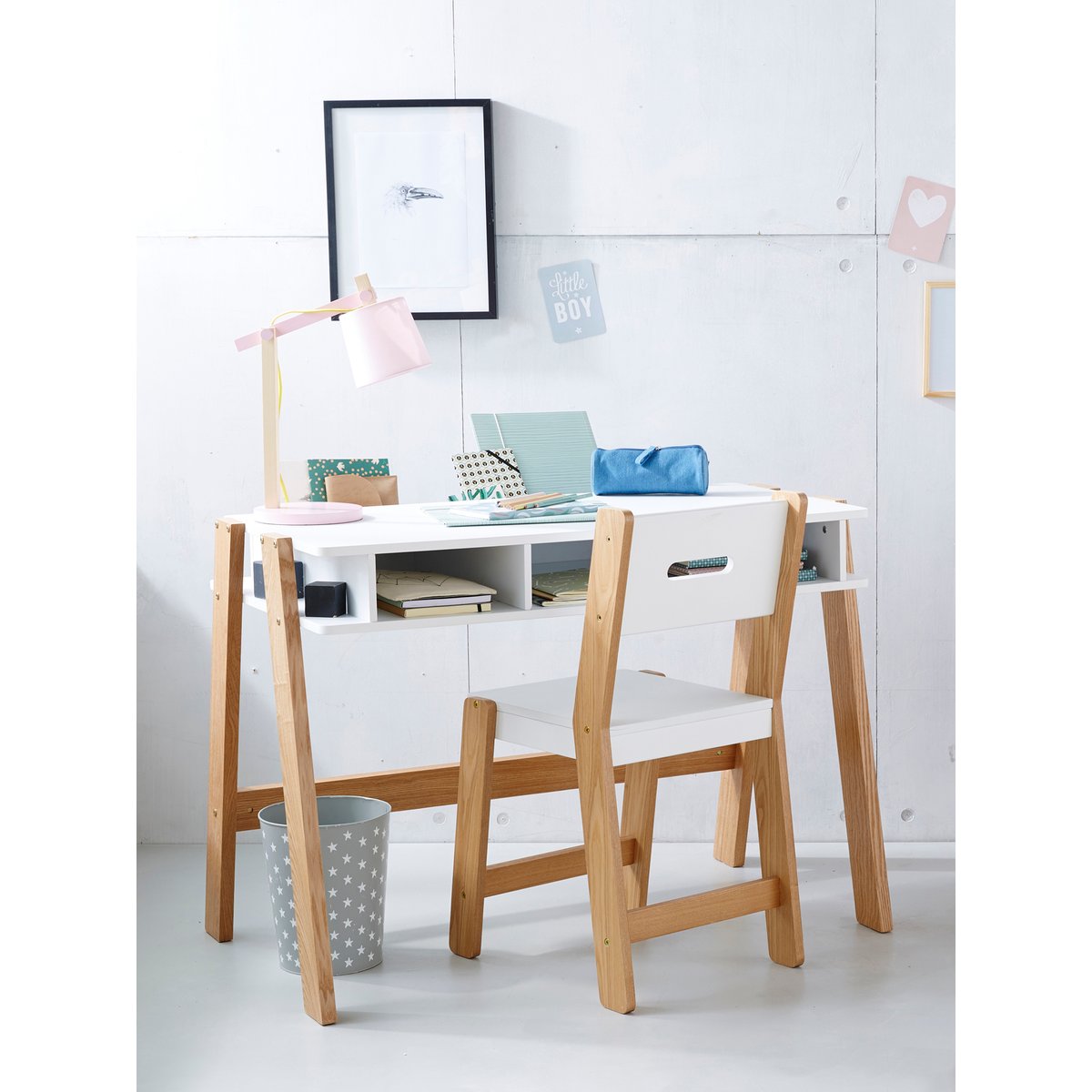 Bureau spécial primaire LIGNE ARCHITEKT blanc/bois, VERTBAUDET