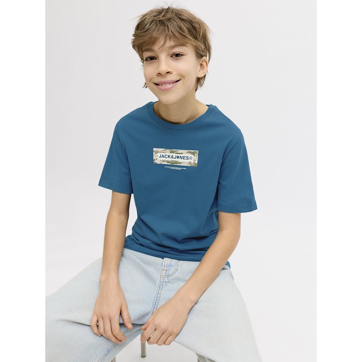 T-shirt maniche corte blu marino, JACK & JONES JUNIOR