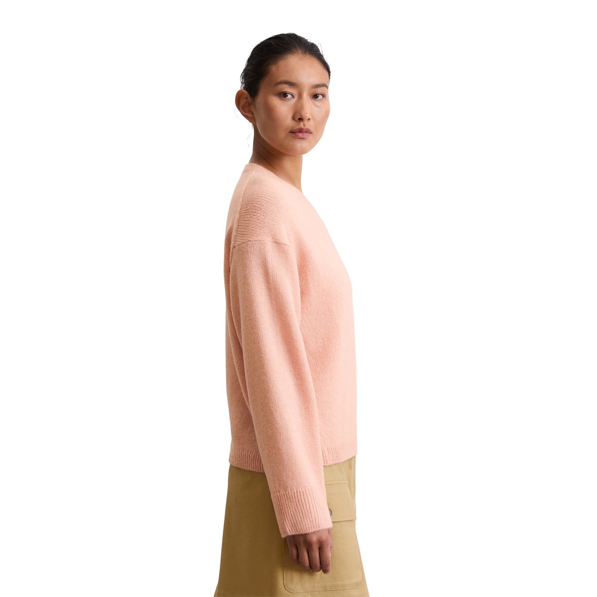 Pull en maille loose en doux mélange de laine vierge rose, MARC O'POLO